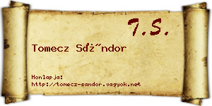 Tomecz Sándor névjegykártya