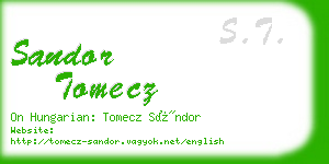 sandor tomecz business card